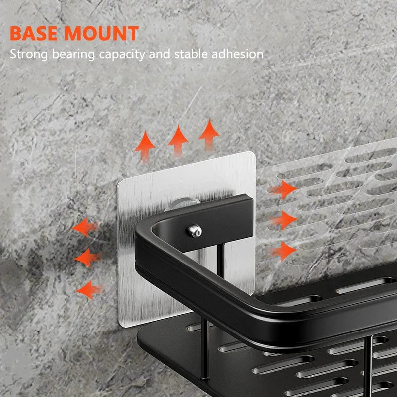 No Drill Corner Shower Waterproof Metal Storage Shelf
