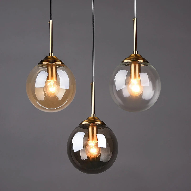 Modern Metal Chandelier - Nordic LED Pendant Light With Polished Steel Finish