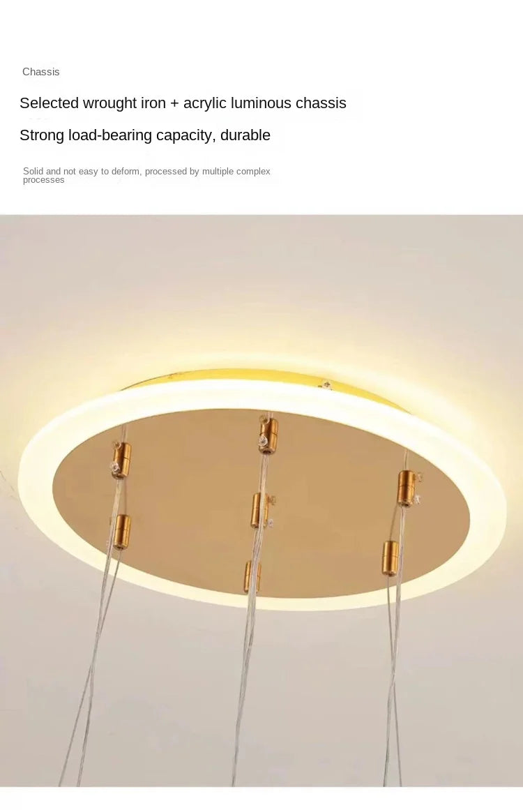 Nordic Iron Acrylic Art Deco LED Chandelier