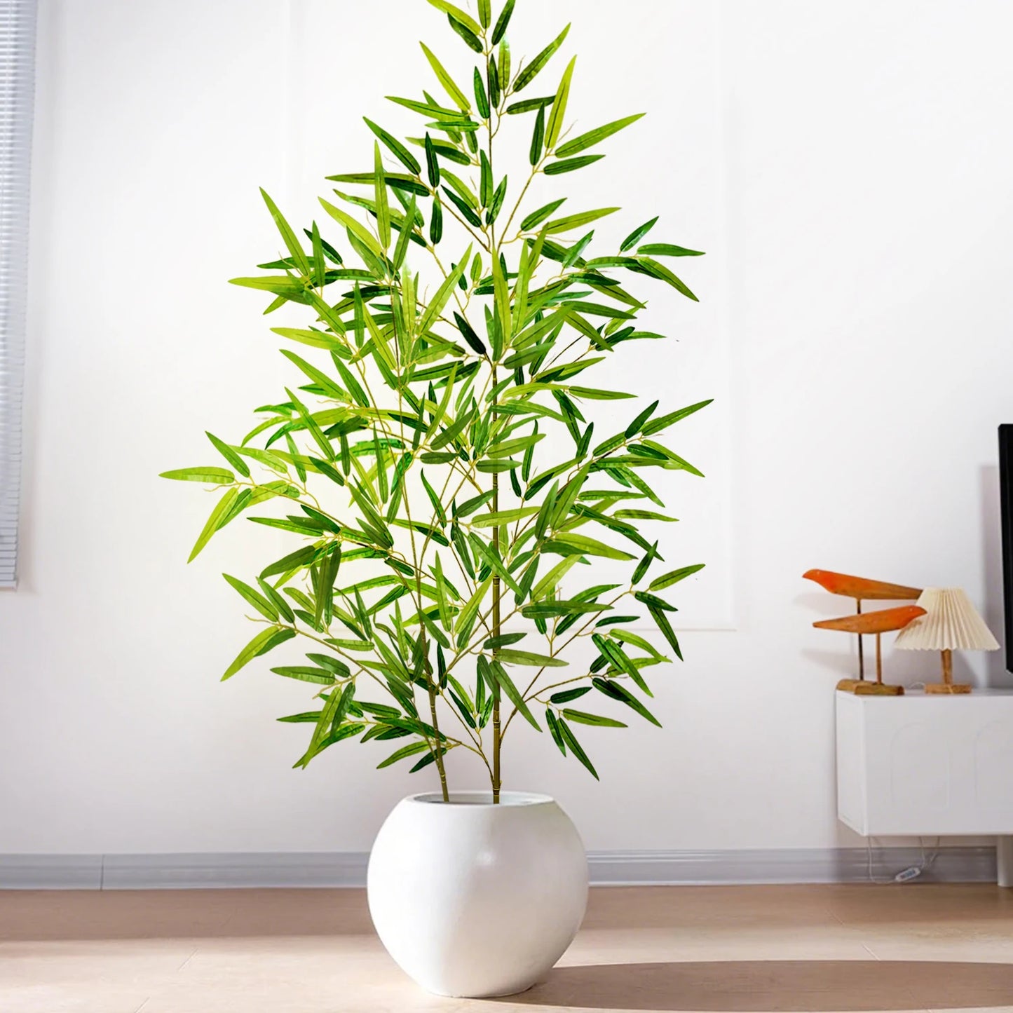 Green Silk Artificial Bamboo Branch Plant