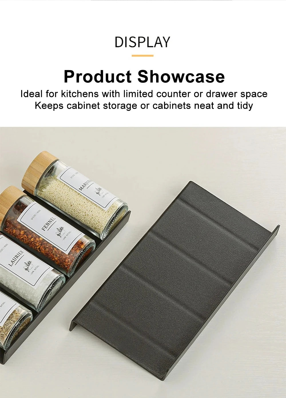 Adjustable 4 Layer Kitchen Spice Drawer Organizer