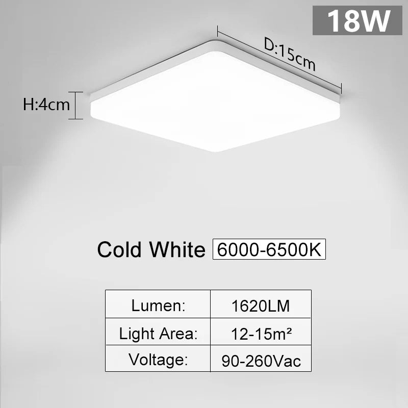 Modern Square Dimmable LED Ceiling Lamp