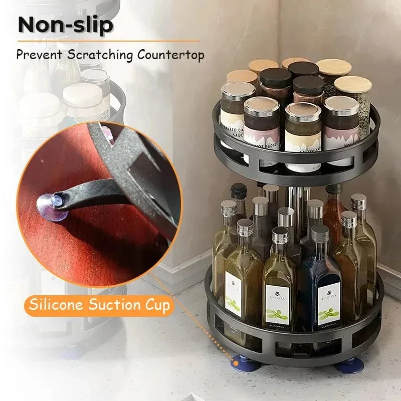 3 Tier Stainless Steel 360 Rotating Spice Rack