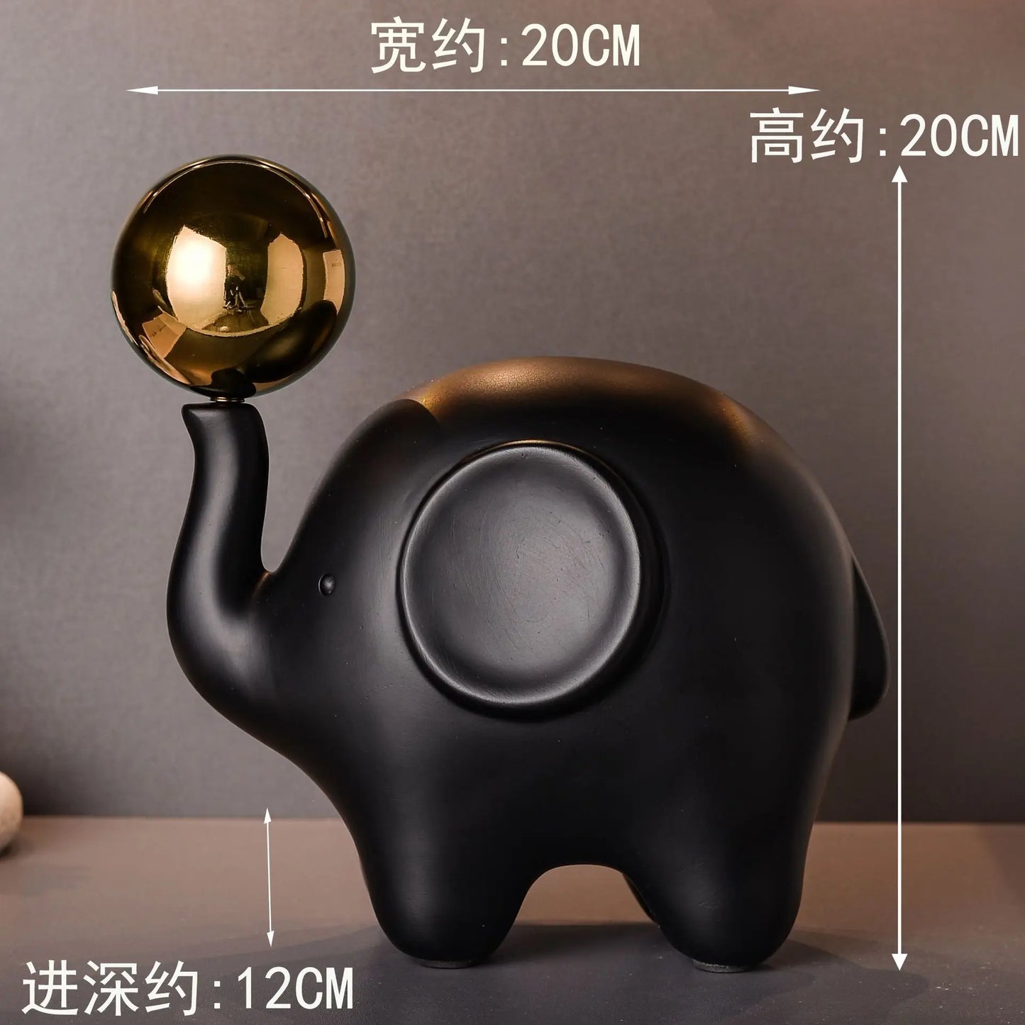 Black Gold Electroplated Resin Ball Arch Sculpture Set
