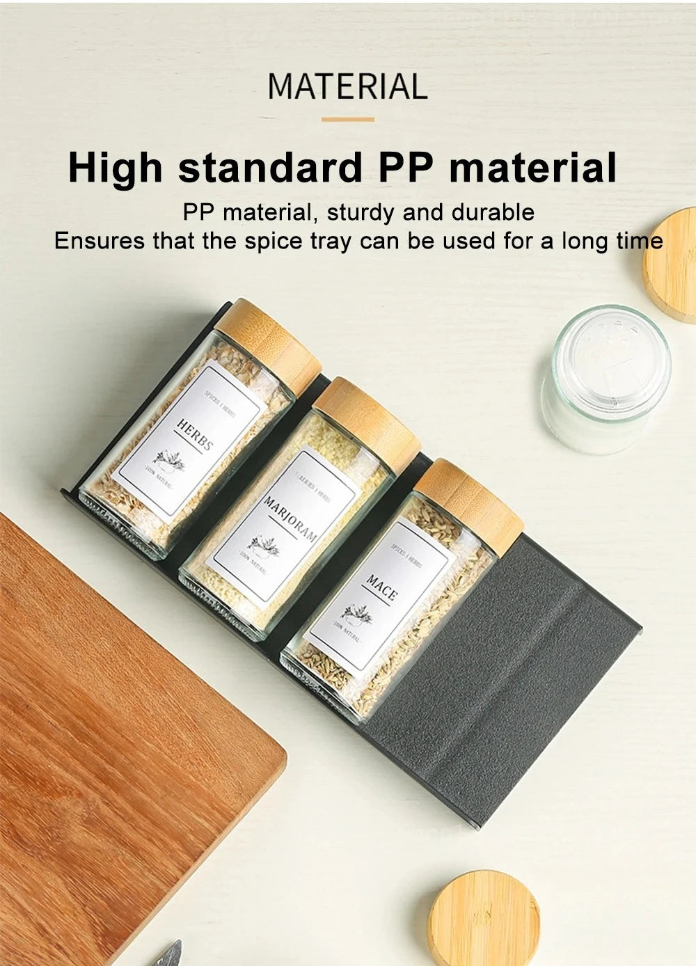 Adjustable 4 Layer Kitchen Spice Drawer Organizer