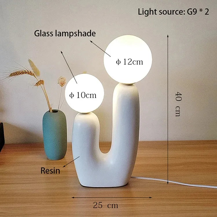 Nordic Glass Resin Base Table Lamp