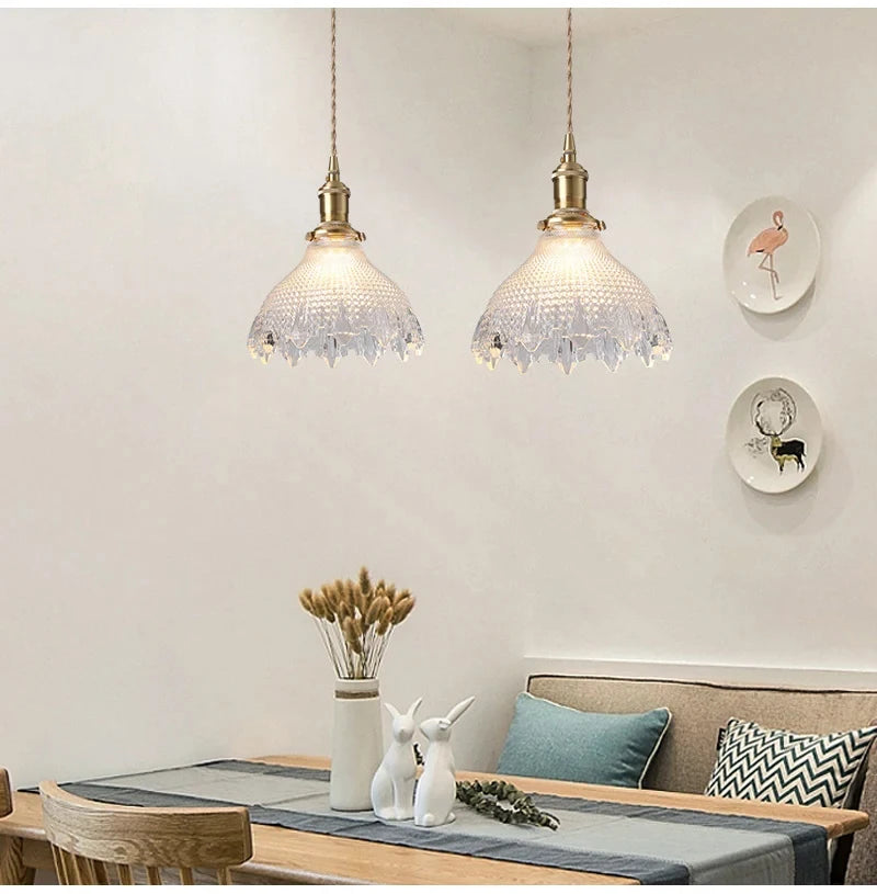 Modern White Glass Bedroom Pendant Lamp