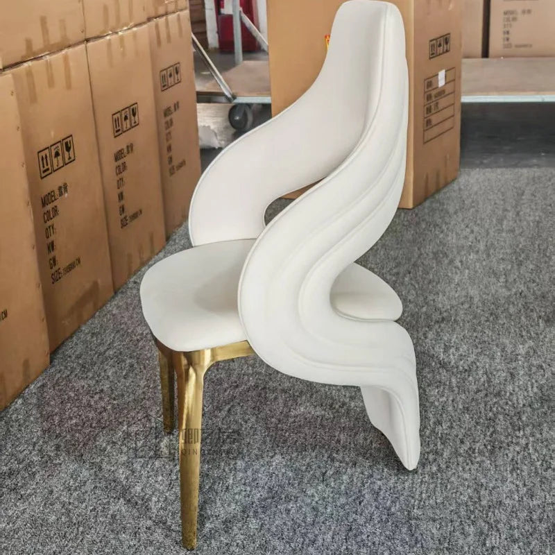 Modern Stainless Steel Cushioned Luxury Dining Chair
