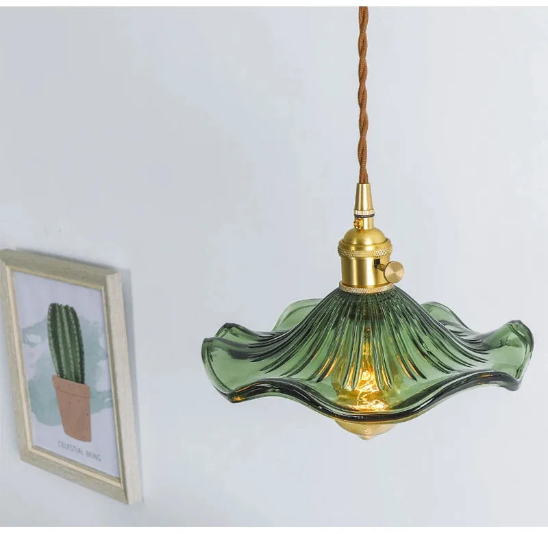 Copper Colorful Glass Ceiling Pendant Lamp