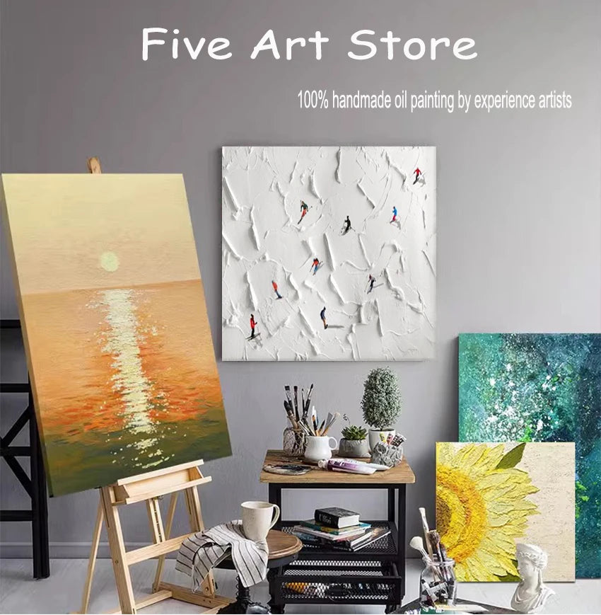 Handmade Abstract Oil Painting Unframed Canvas Wall Art