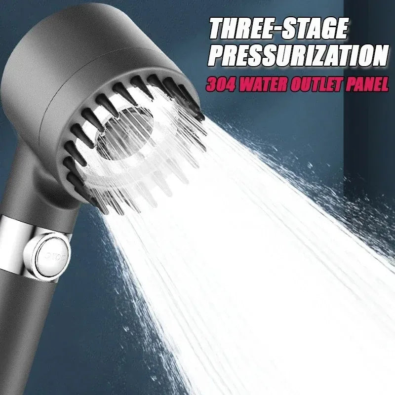 3 Mode Adjustable Filtered Massage Shower Head