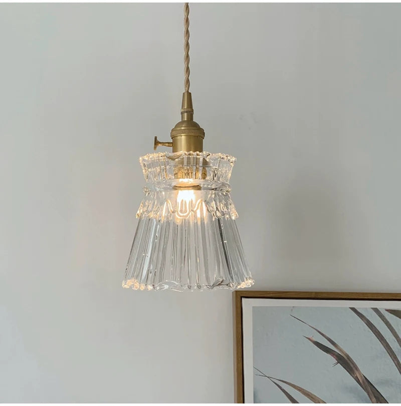 Modern White Glass Bedroom Pendant Lamp