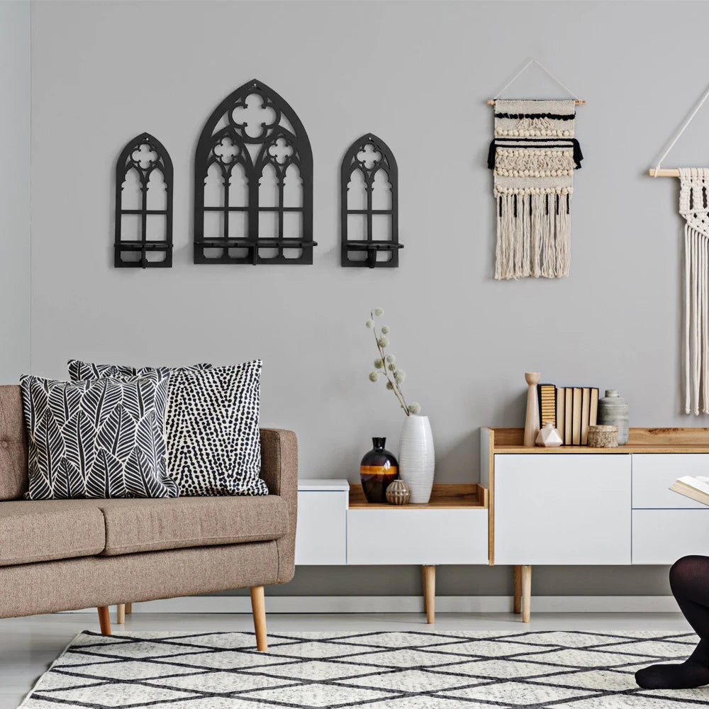 Bohemian Wooden Crystal Gothic Display Shelf