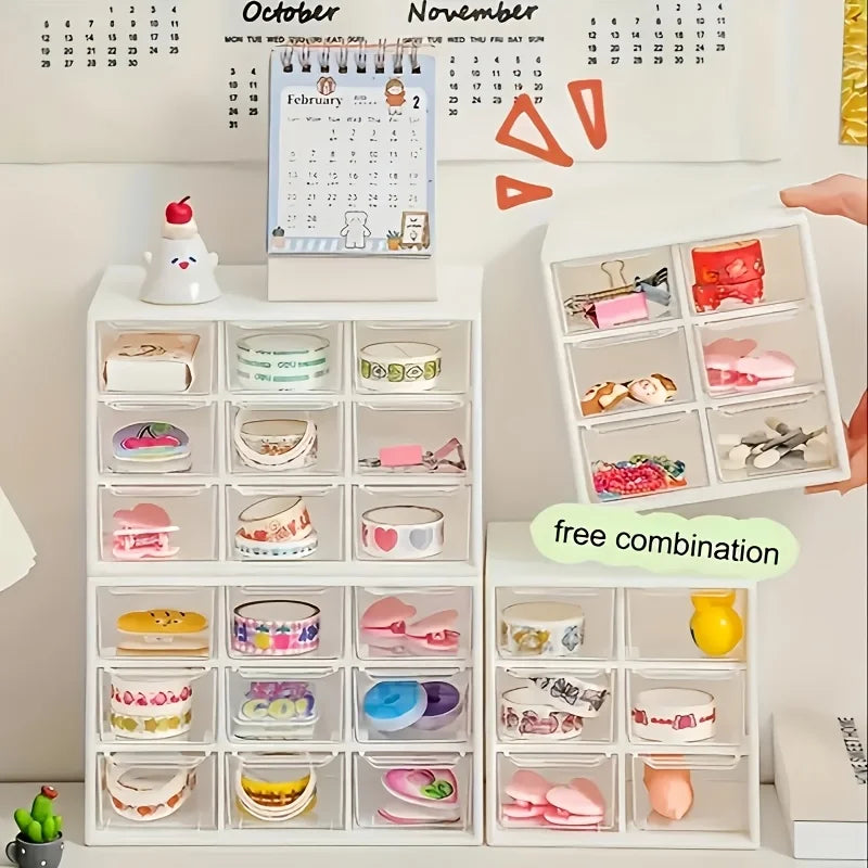 Dustproof Multi Grid Desktop Jewelry Organizer Box