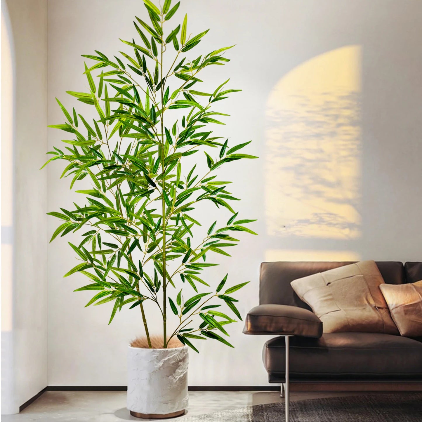Green Silk Artificial Bamboo Branch Plant