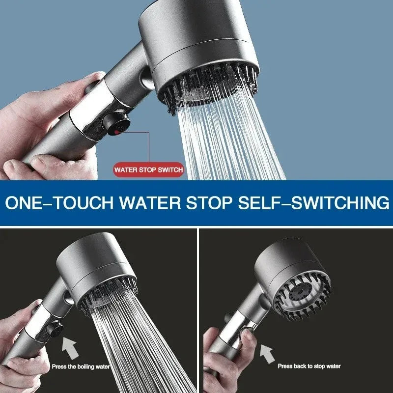 3 Mode Adjustable Filtered Massage Shower Head