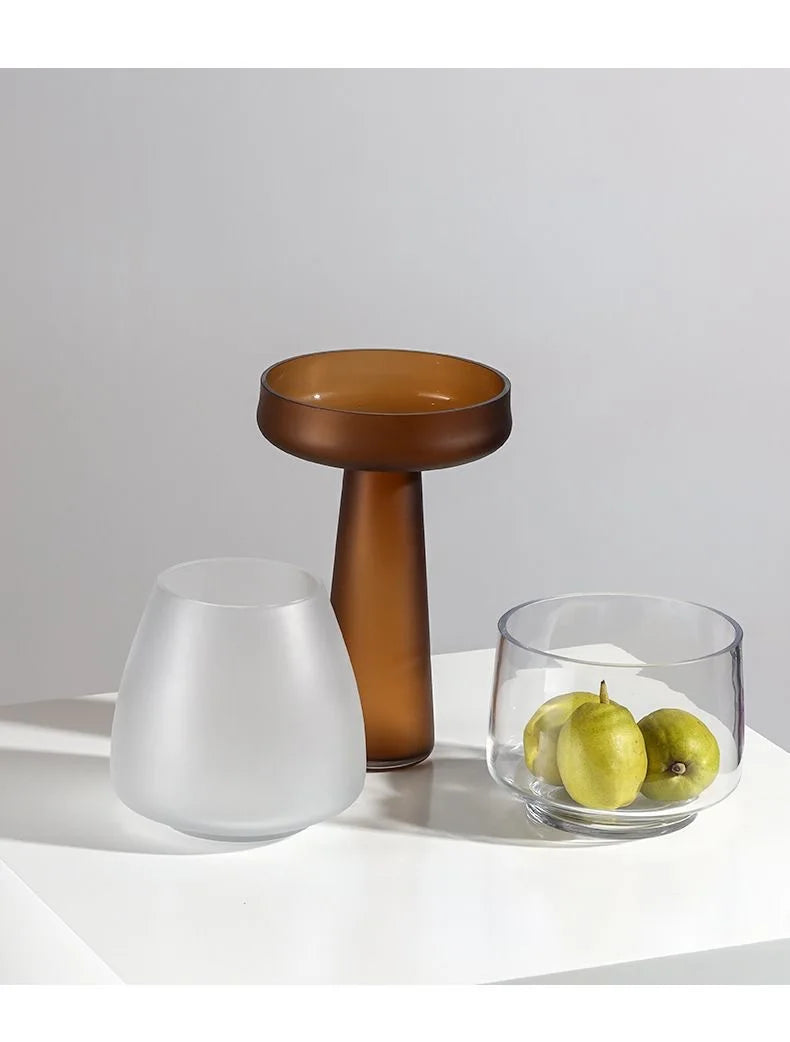 Nordic Frosted Glass Luxury Flower Display Vessel