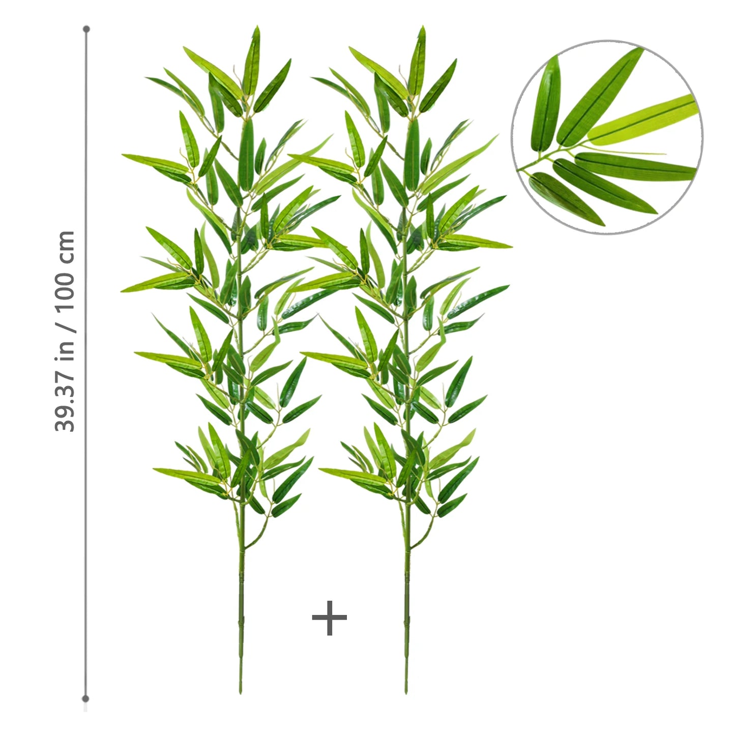 Green Silk Artificial Bamboo Branch Plant