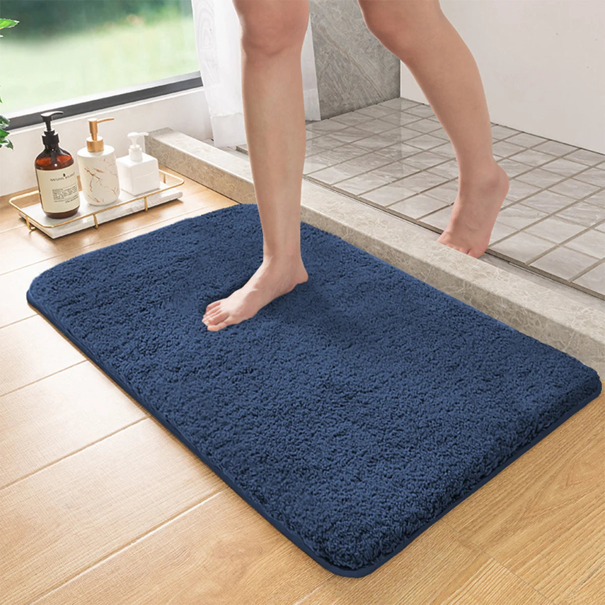 Furry Long Hair Non-Slip Absorbent Bathroom Floor Mat