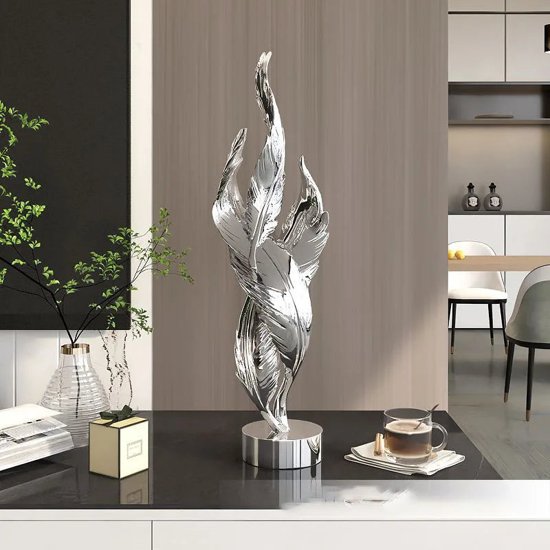 Modern Creative Feather Resin Desktop Sculpture