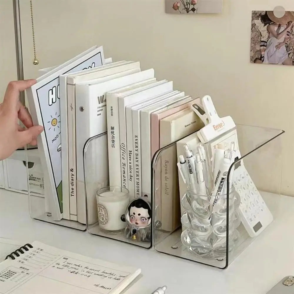 Transparent Acrylic U-Shaped Book Stand Desk Organizer