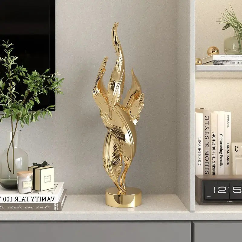 Modern Creative Feather Resin Desktop Sculpture