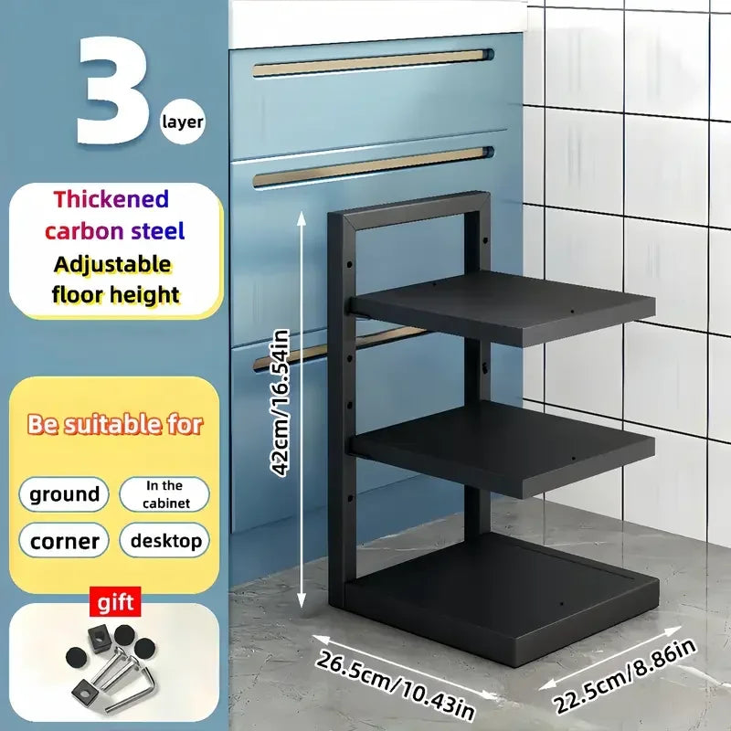 Multi-Layer Adjustable Stainless Steel Pot Rack