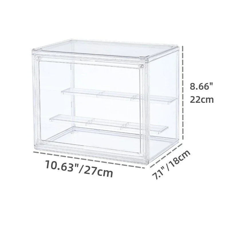 Stackable Magnetic Door Clear Plastic Display Storage Box