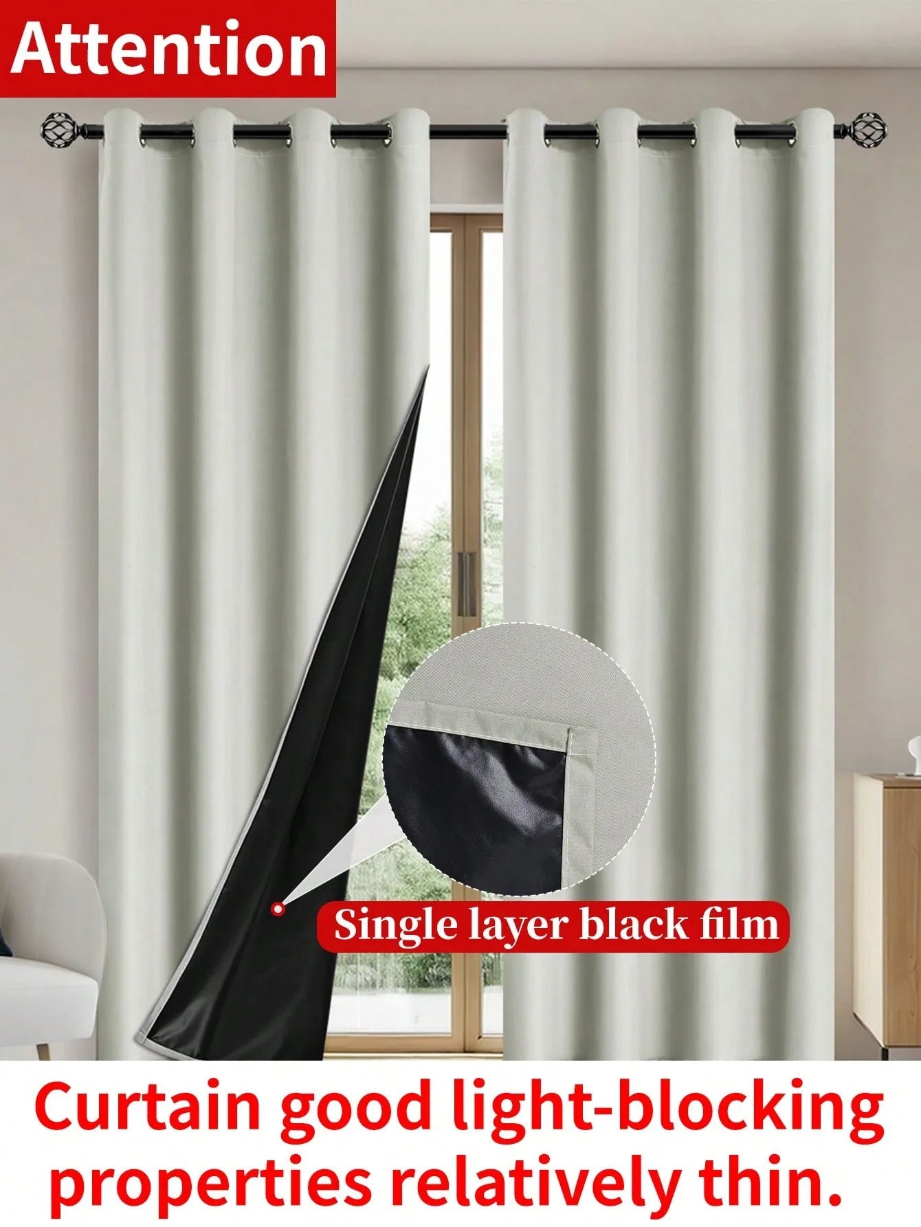 100% Light Blocking Grommet Top Blackout Drapes