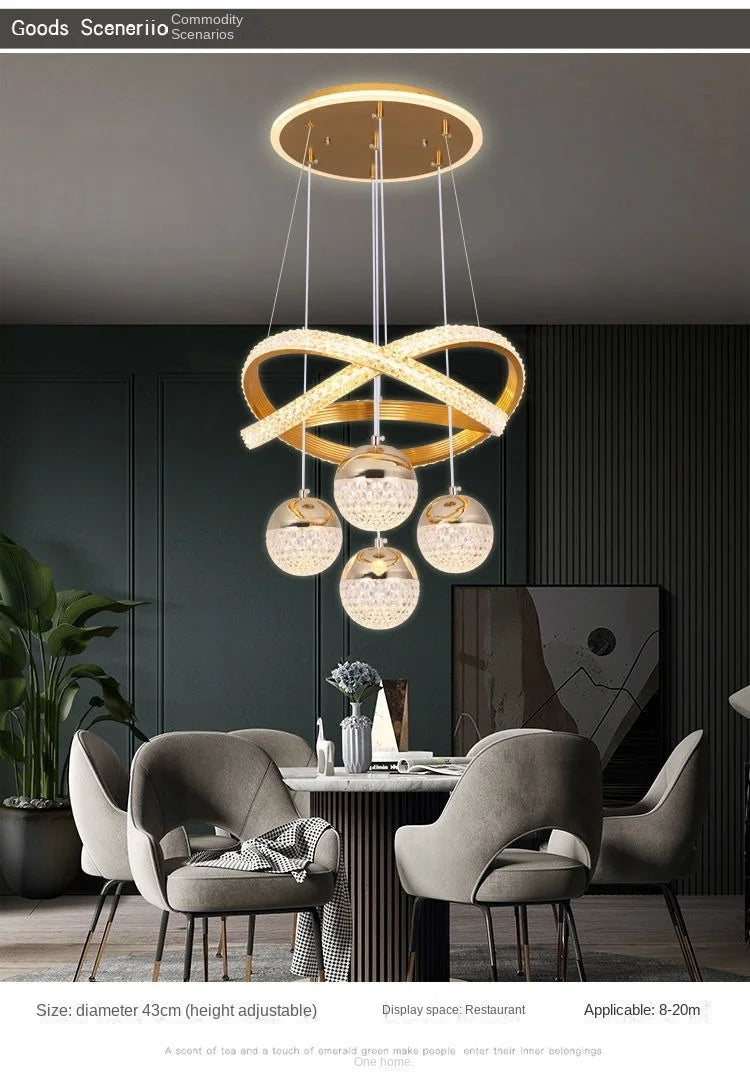 Nordic Iron Acrylic Art Deco LED Chandelier