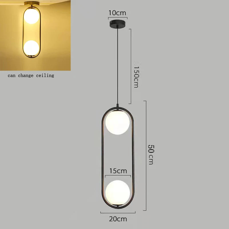 Nordic Glass Cord Pendant Lamp