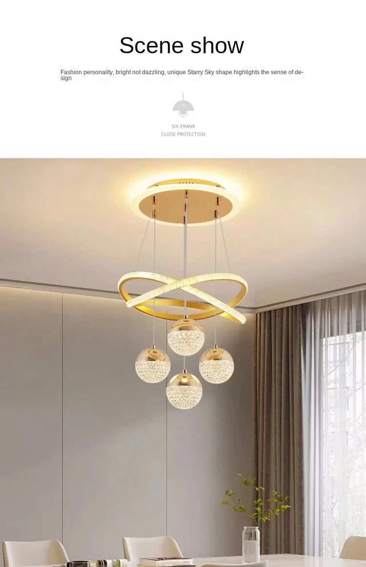 Nordic Iron Acrylic Art Deco LED Chandelier