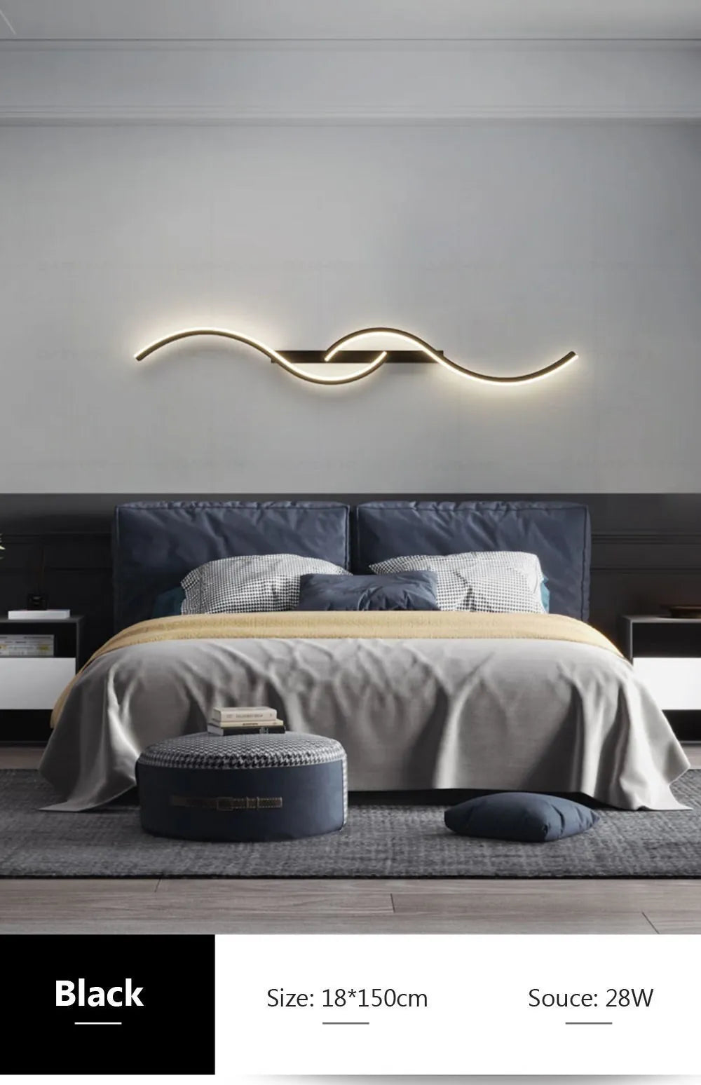 Minimalist Aluminum Bedside LED Up Down Wall Sconce