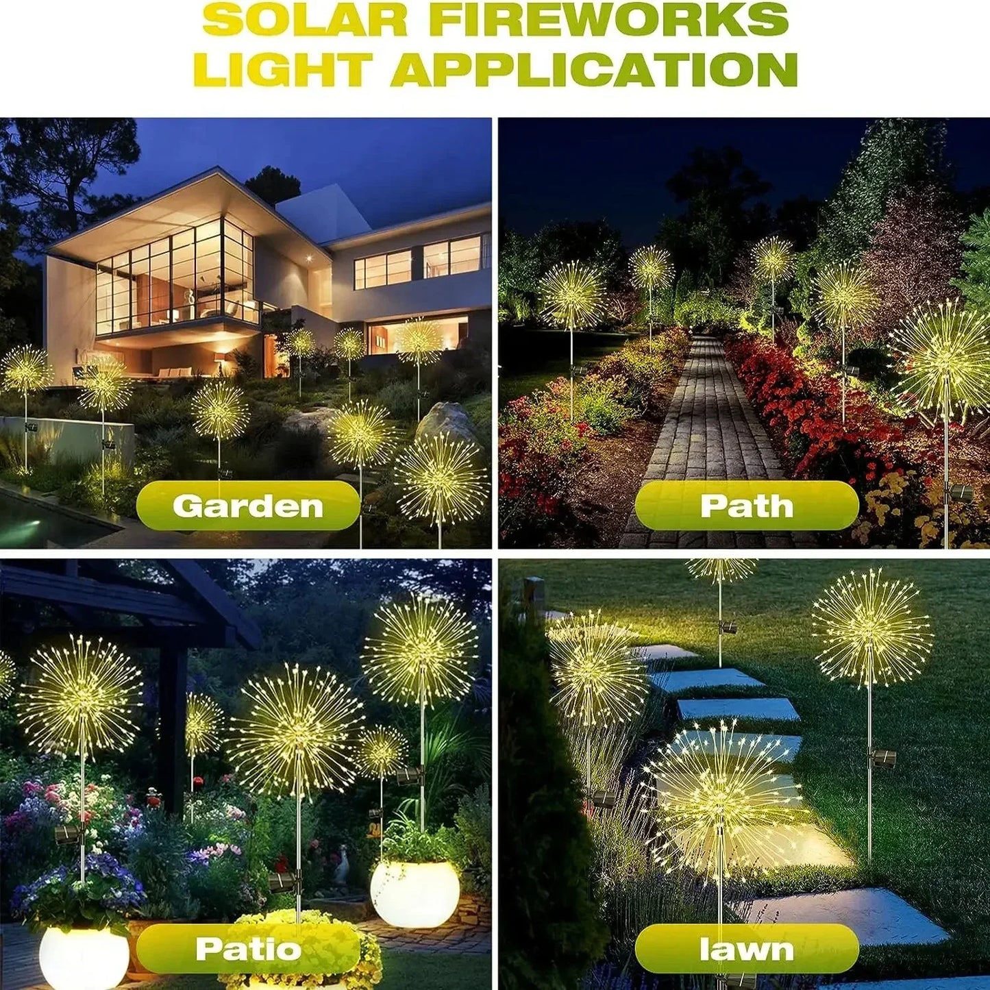 Solar Firework Luminaires — Energy Saving Garden Solar Luminaires with Colorful LEDs
