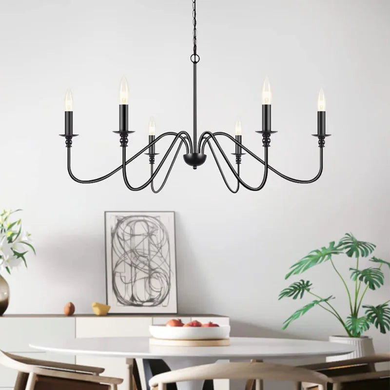 Retro Black Gold Loft Chandelier