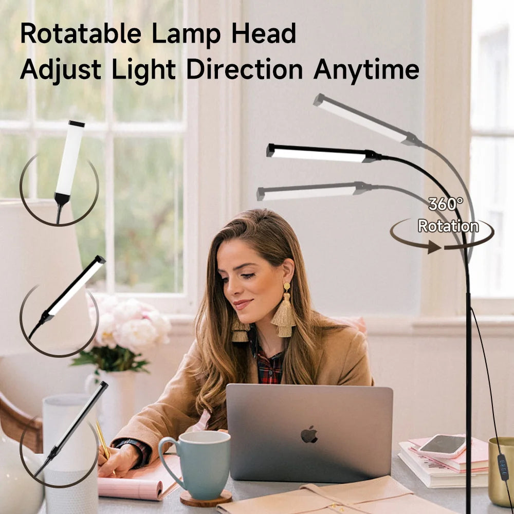 Dimmable USB Gooseneck Floor Lamp