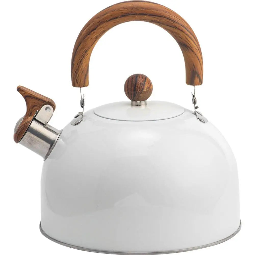 Stainless Steel Wooden Handle Whistling Tea Kettle