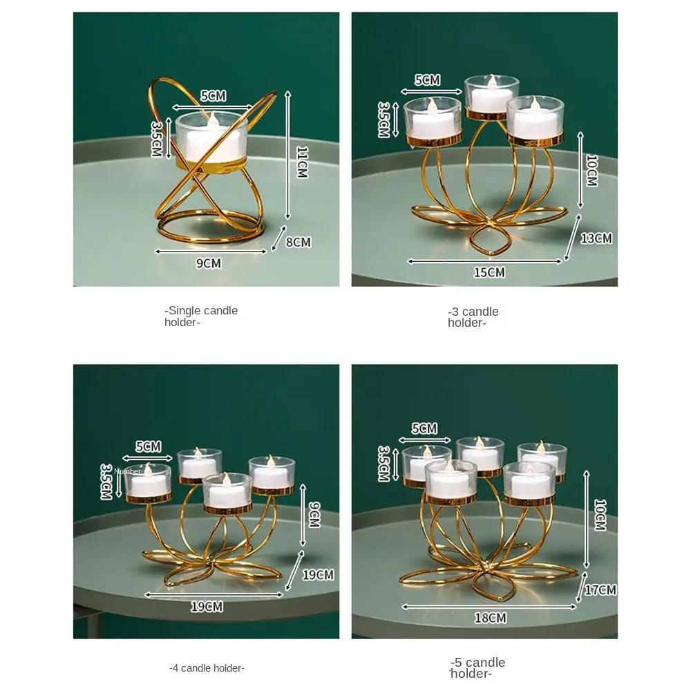 Gold Iron Romantic Candlelight Dinner Candle Holder