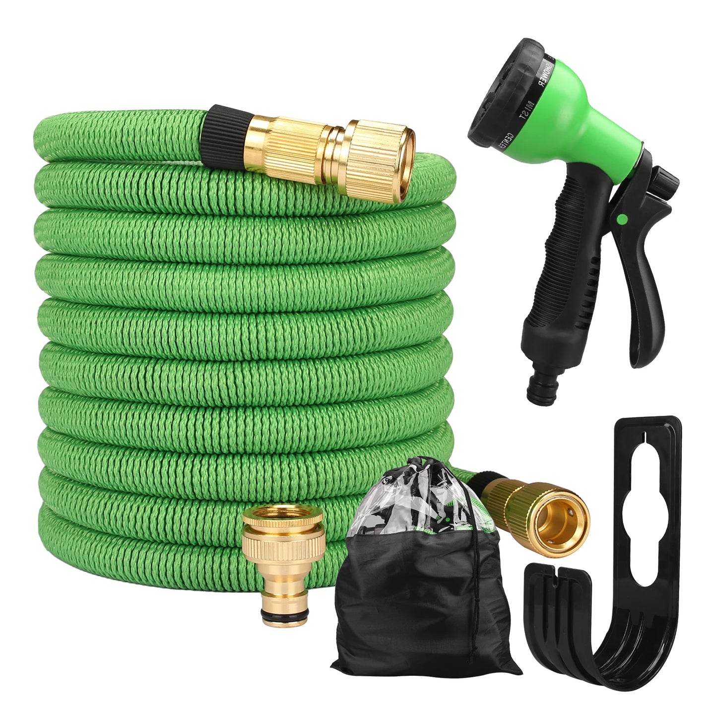 Flexible Expandable Garden Hose with 8-Mode Nozzle