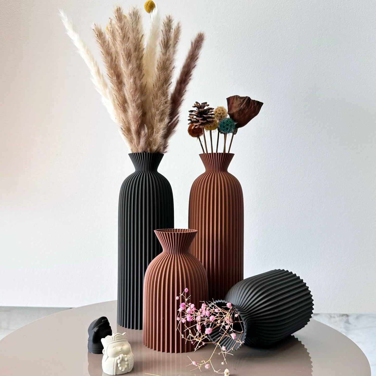 Wavy Pattern Decorative Dry Vessel Set