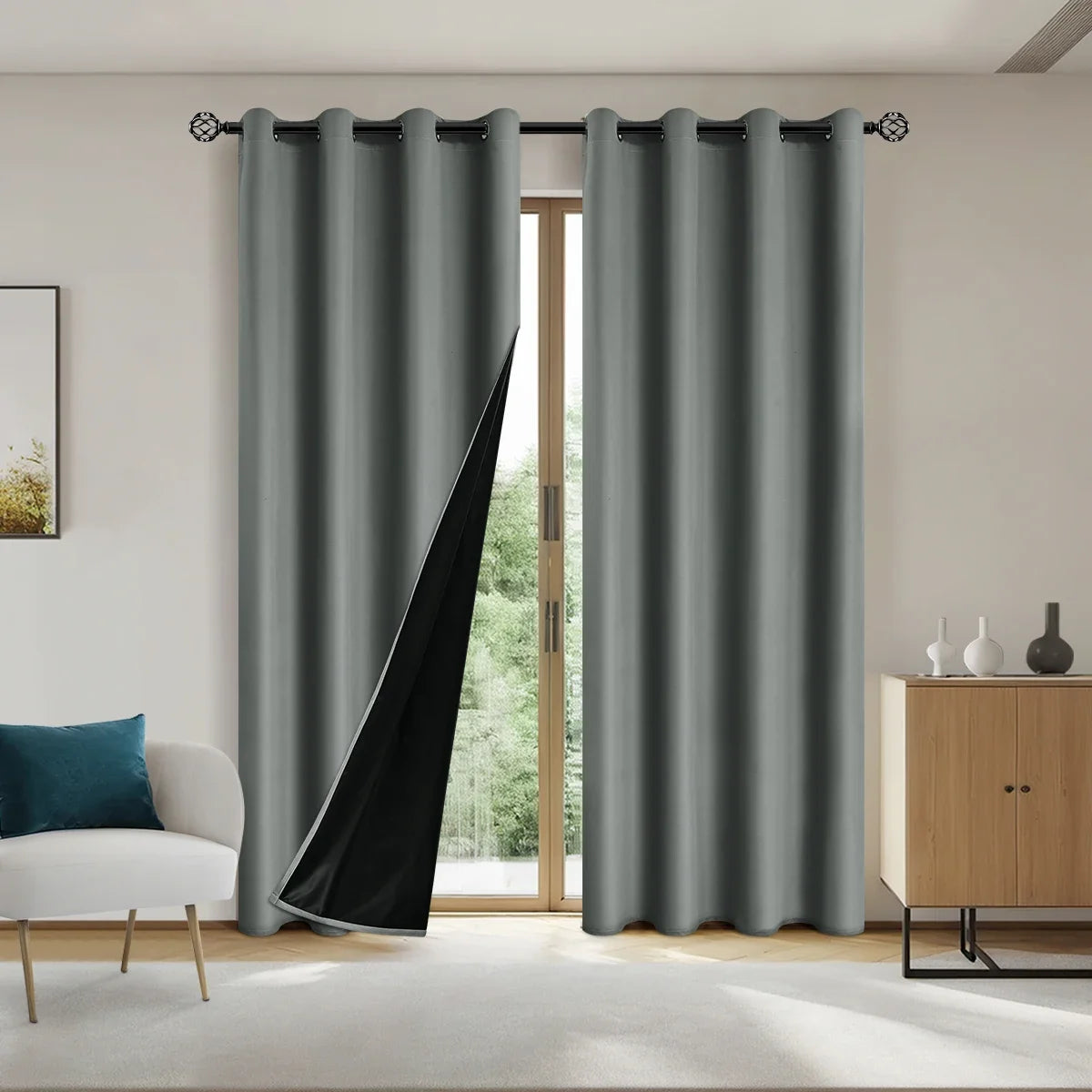 100% Light Blocking Grommet Top Blackout Drapes