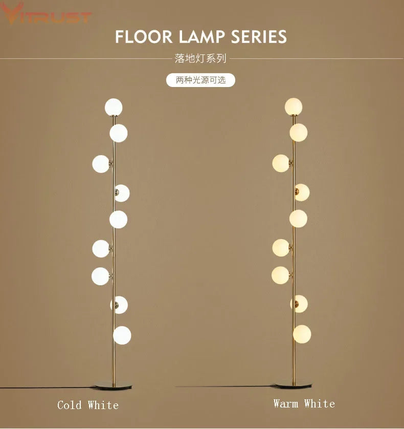 Nordic Frosted Glass Standing Lamp