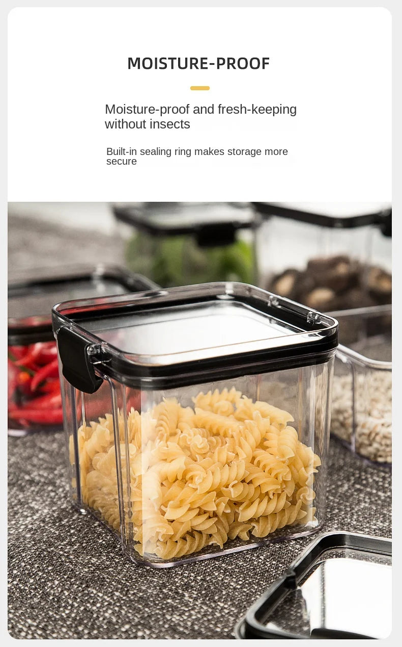 Moisture-Proof Sealed Acrylic Kitchen Storage Jar Set