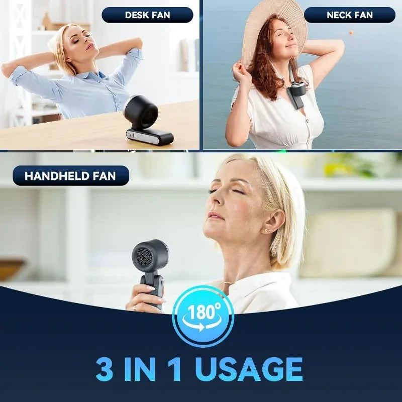 5 Speed Rechargeable 3-in-1 Portable Travel Fan
