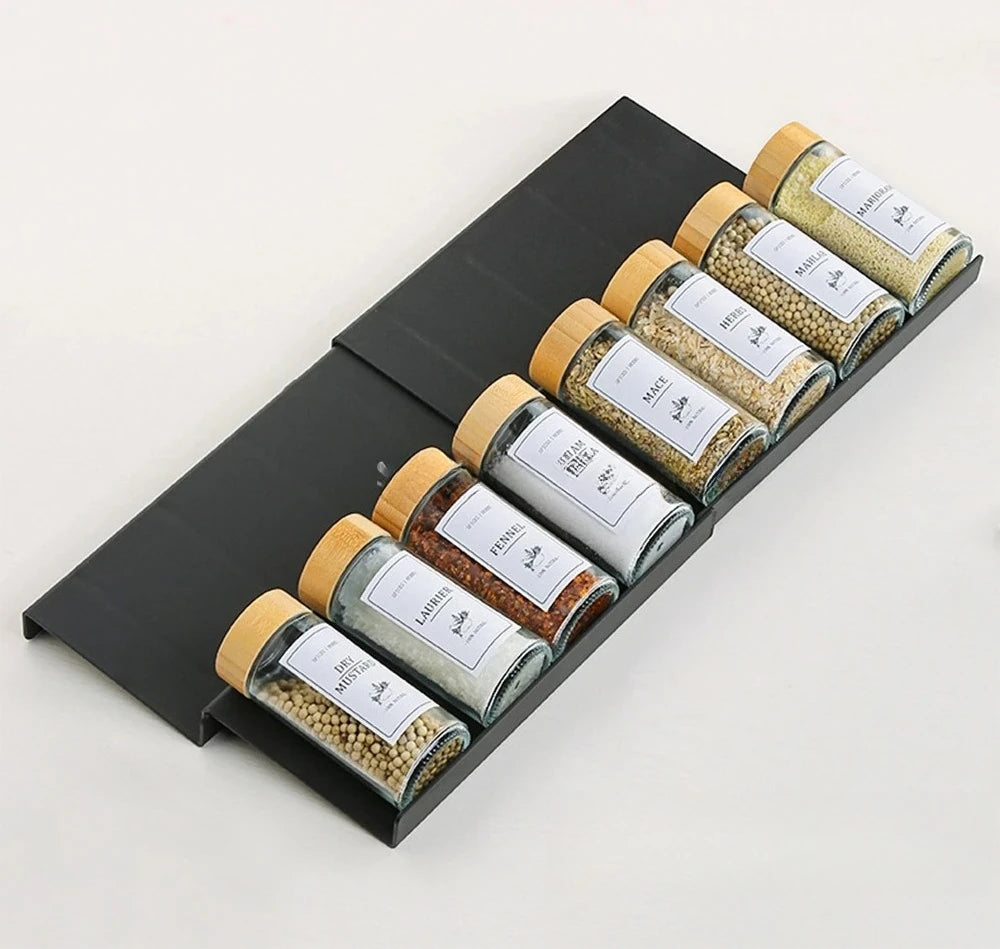 Adjustable 4 Layer Kitchen Spice Drawer Organizer