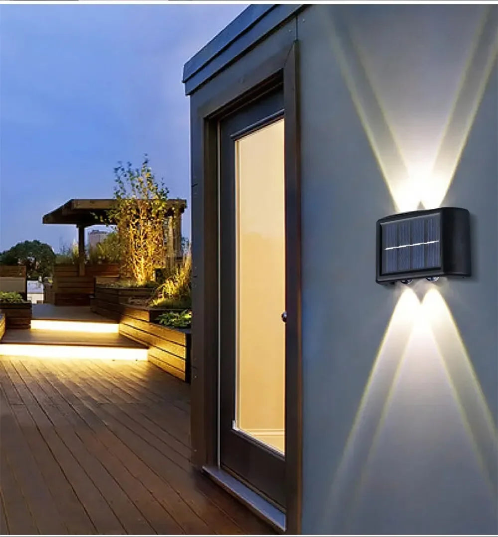 Solar Outdoor Wall Luminaire — Waterproof LED Garden Lamp With Warm White Illumination