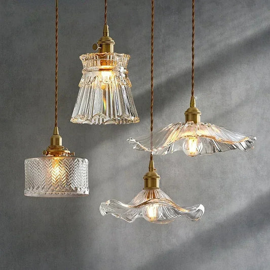 Glass Pendant Light - Modern LED Hanging Lamp With White Lampshade For Bedroom
