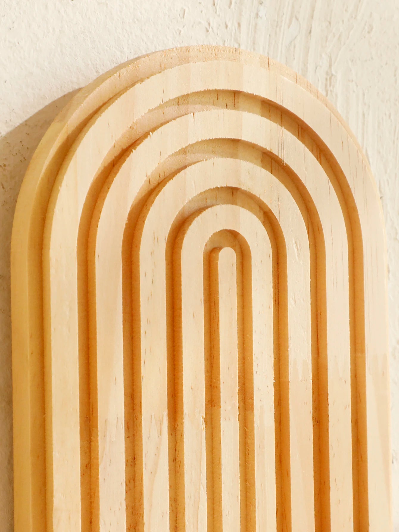 Boho Geometric Natural Wood Wall Shelf