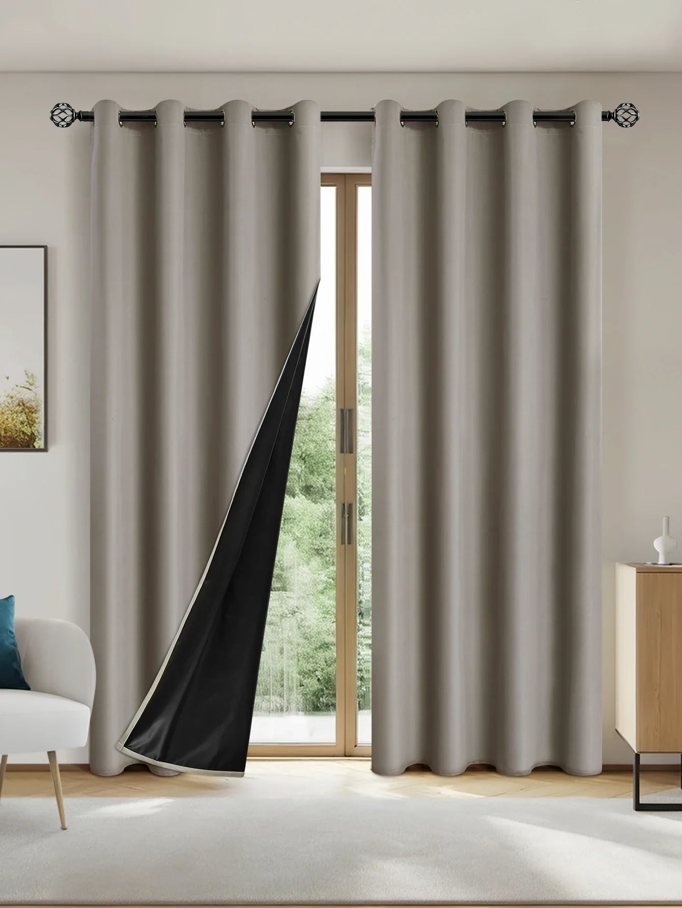 100% Light Blocking Grommet Top Blackout Drapes