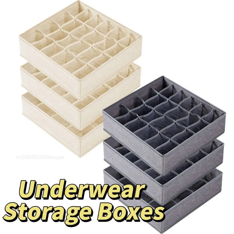 Underwear Organizer Box — Foldable Storage Bin for Drawer & Wardrobe Organizer